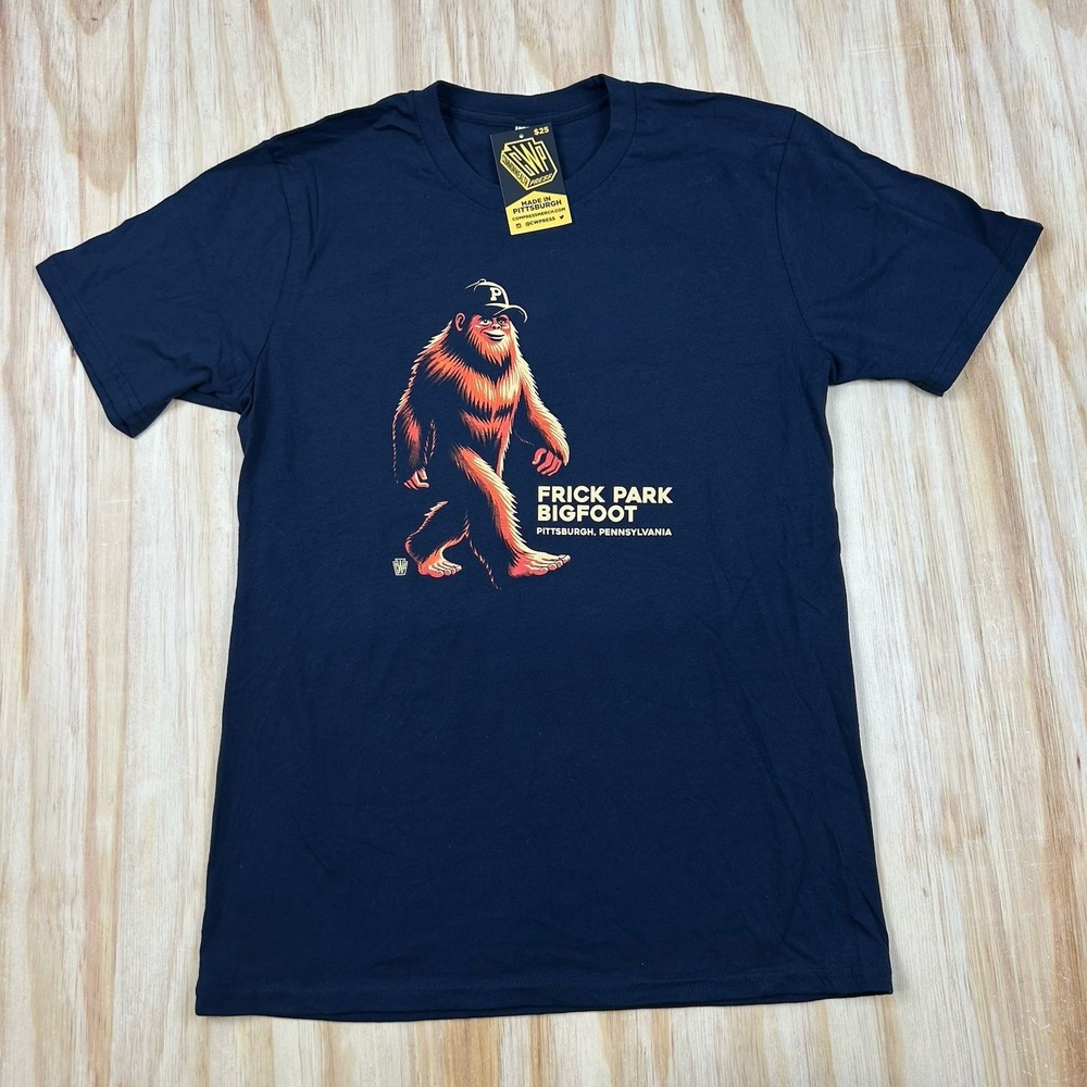 Commonwealth Press Pittsburgh PA NEW‎ Frick Park Bigfoot Blue T Shirt Medium